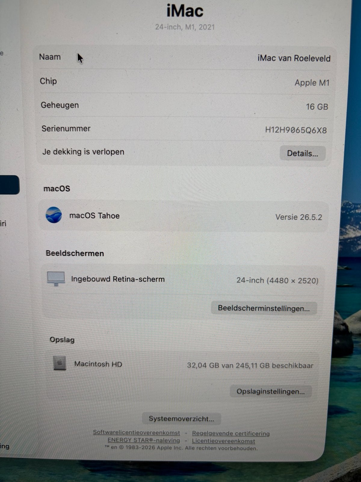 Apple iMac 24-inch M1 (2021) - 16GB RAM, 256GB SSD, Computers en Software, Ophalen, SSD, IMac, Zo goed als nieuw