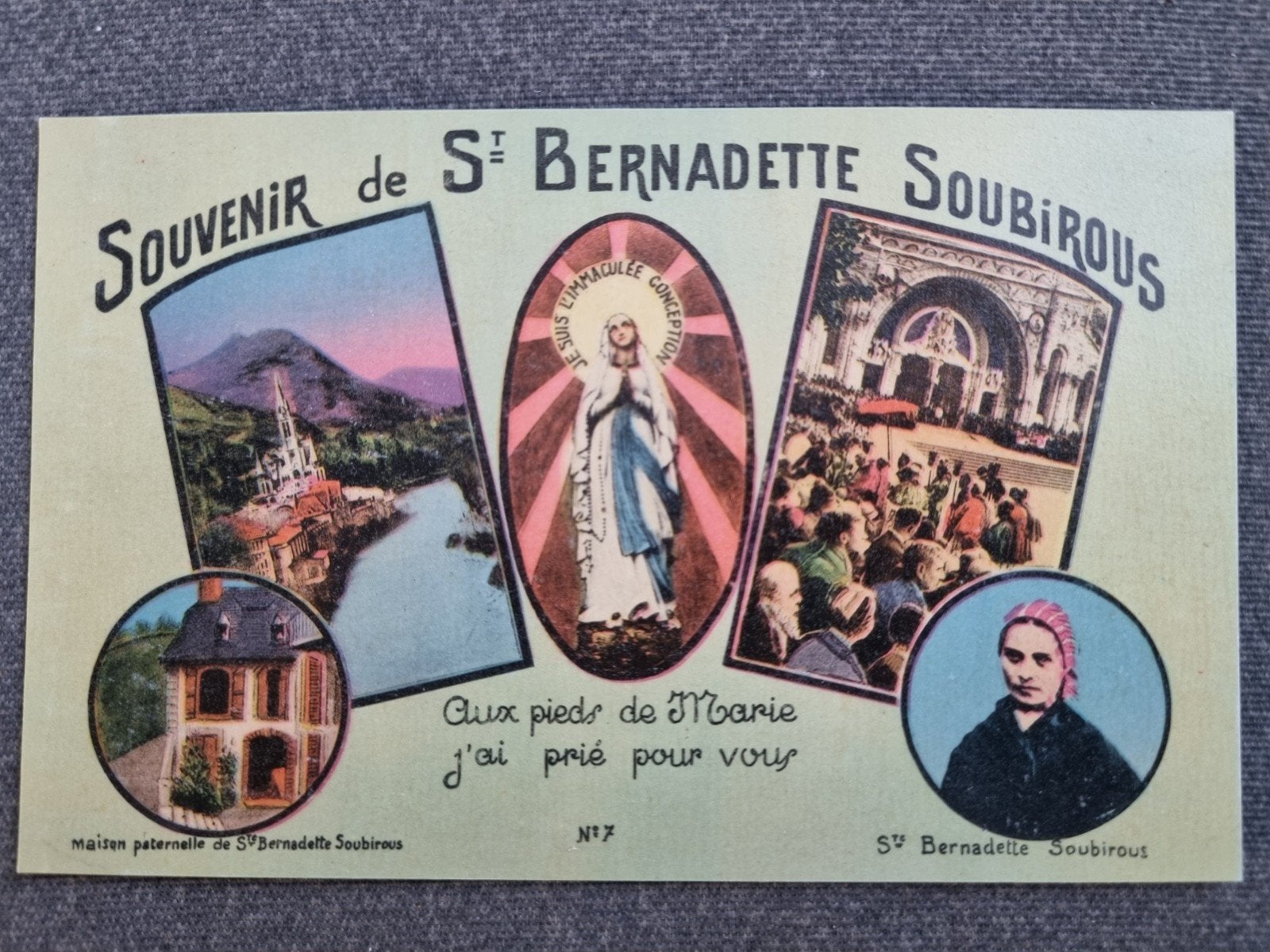 oude Ansichtkaart Souvenir de St Bernadette Soubirous Lourde, Ophalen of Verzenden, 1920 tot 1940, Ongelopen, Frankrijk