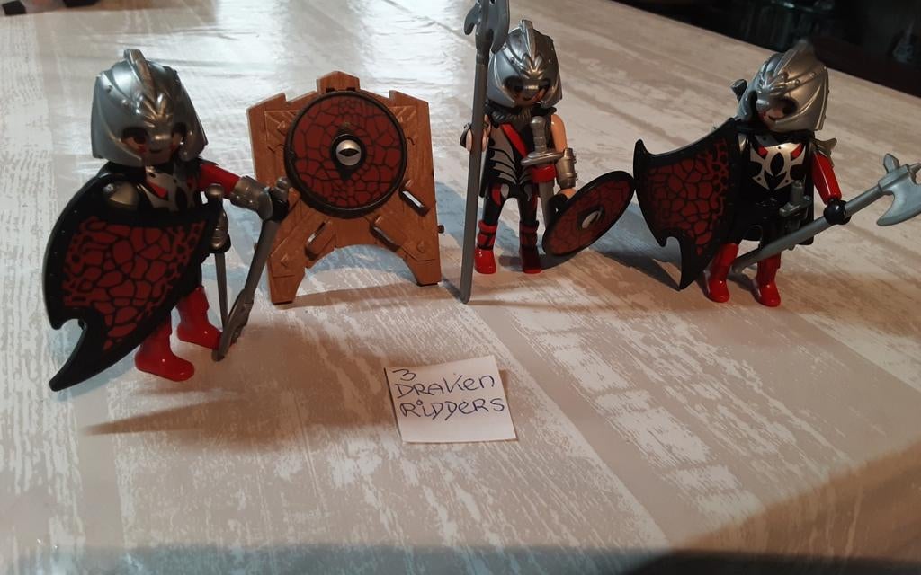 Setje van 3 drakenridders., Kinderen en Baby's, Speelgoed | Playmobil, Ophalen of Verzenden, Zo goed als nieuw, Complete set
