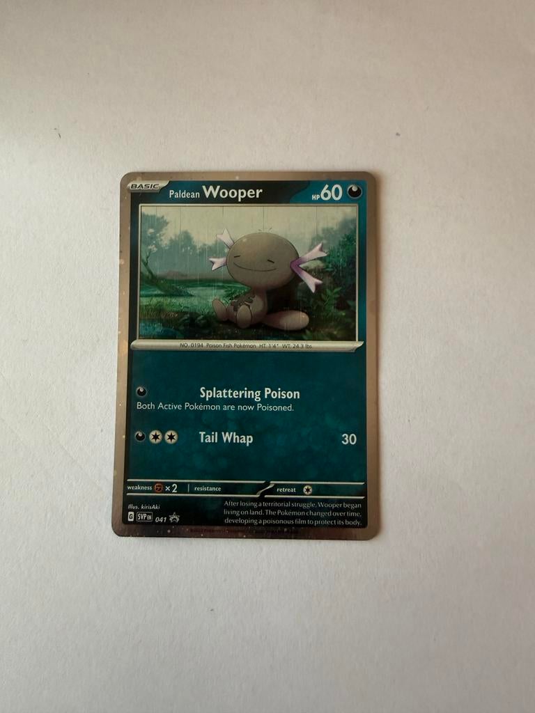 Paldean Wooper SVP 041 Holo Pokémon Kaart, Ophalen of Verzenden, Zo goed als nieuw, Losse kaart, Foil