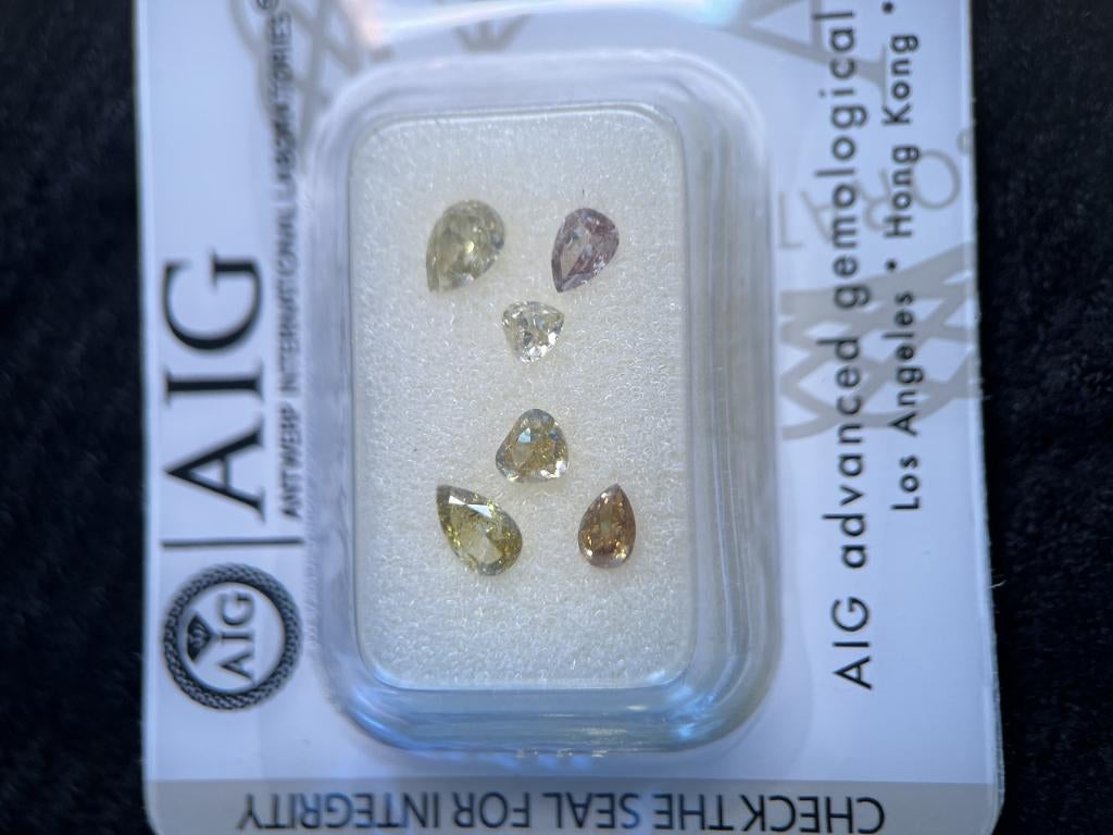 6 pear-cut diamanten 1,04ct very good (255), Ophalen of Verzenden, Zo goed als nieuw