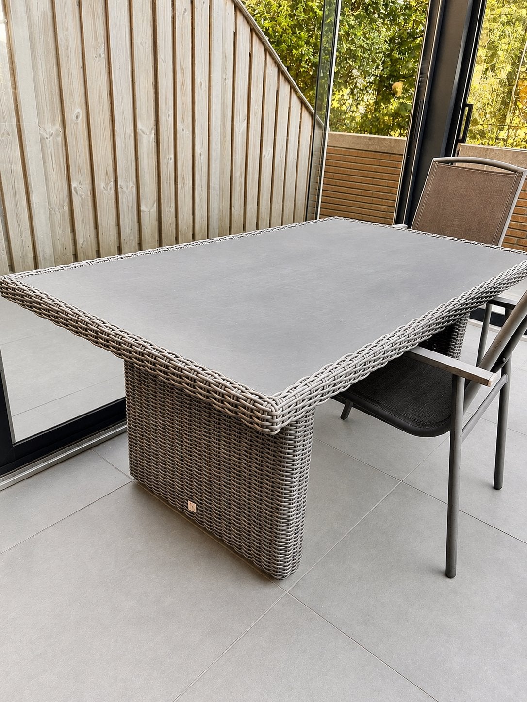 Tuinset met tafel en 2 stoelen, Tuin en Terras, Tuinsets en Loungesets, Gebruikt, Eettafel, Wicker, Tuinset