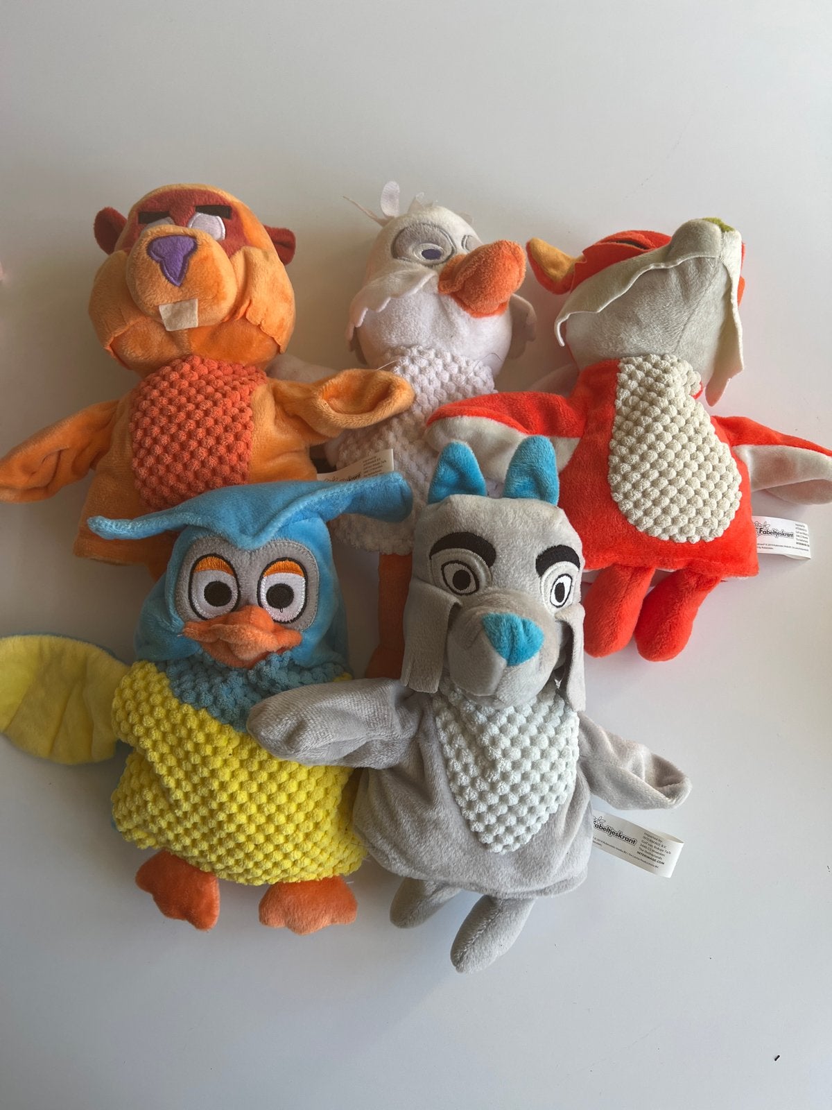 Handpoppen van de fabeltjeskrant - als nieuw, Oranje, Ophalen of Verzenden, Zo goed als nieuw, Middelgroot (20 tot 80 cm)
