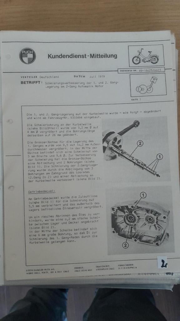 Puch Maxi ZA50 technische data, Fietsen en Brommers, Handleidingen en Instructieboekjes, Ophalen, Gebruikt