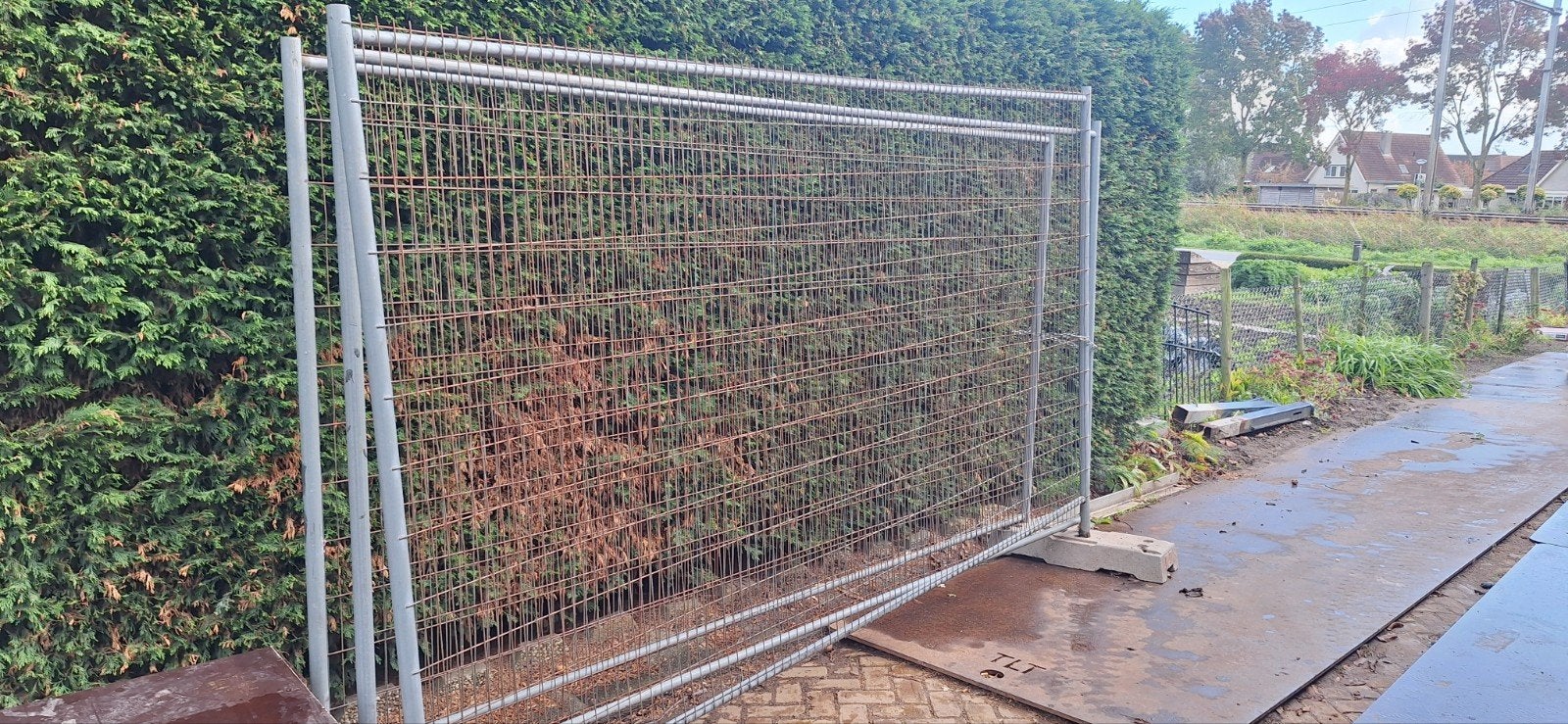 3 bouwhekken  met betonvoeten, Tuin en Terras, Ophalen of Verzenden, Gebruikt, Overige typen