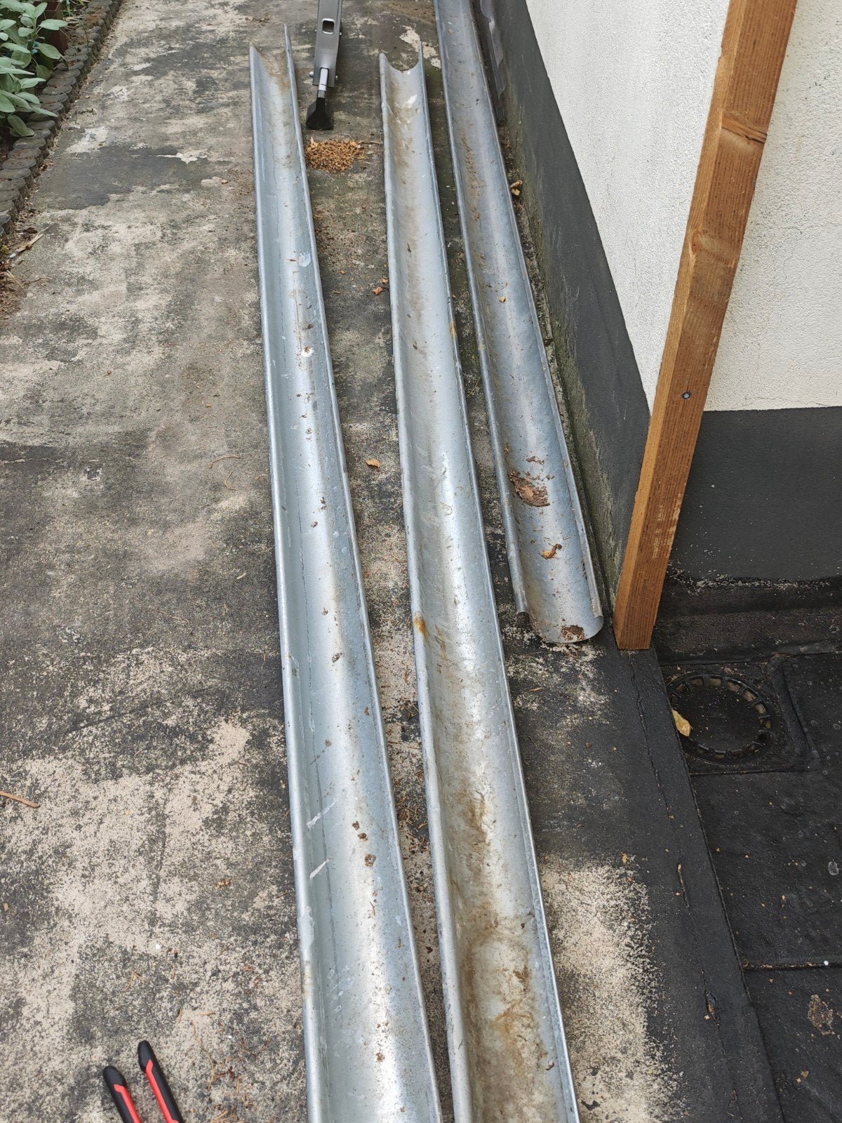 3x 3m Mastgoot M250, Doe-het-zelf en Verbouw, Buizen en Afvoer, Ophalen, 2 tot 4 meter, Zo goed als nieuw, Zink