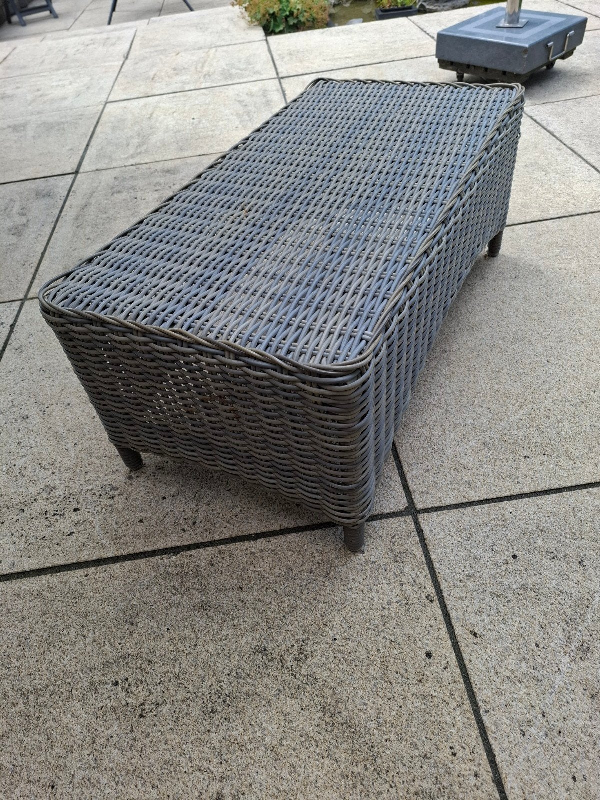 Wicker bijzettafel/voetenbank 90x45x36 cm, Ophalen, Wicker