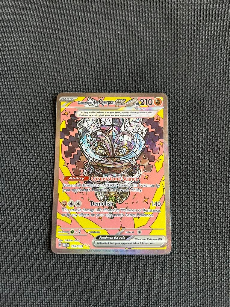 Cornerstone Mask Ogerpon EX Prismatic Evolutions, Ophalen of Verzenden, Nieuw, Losse kaart