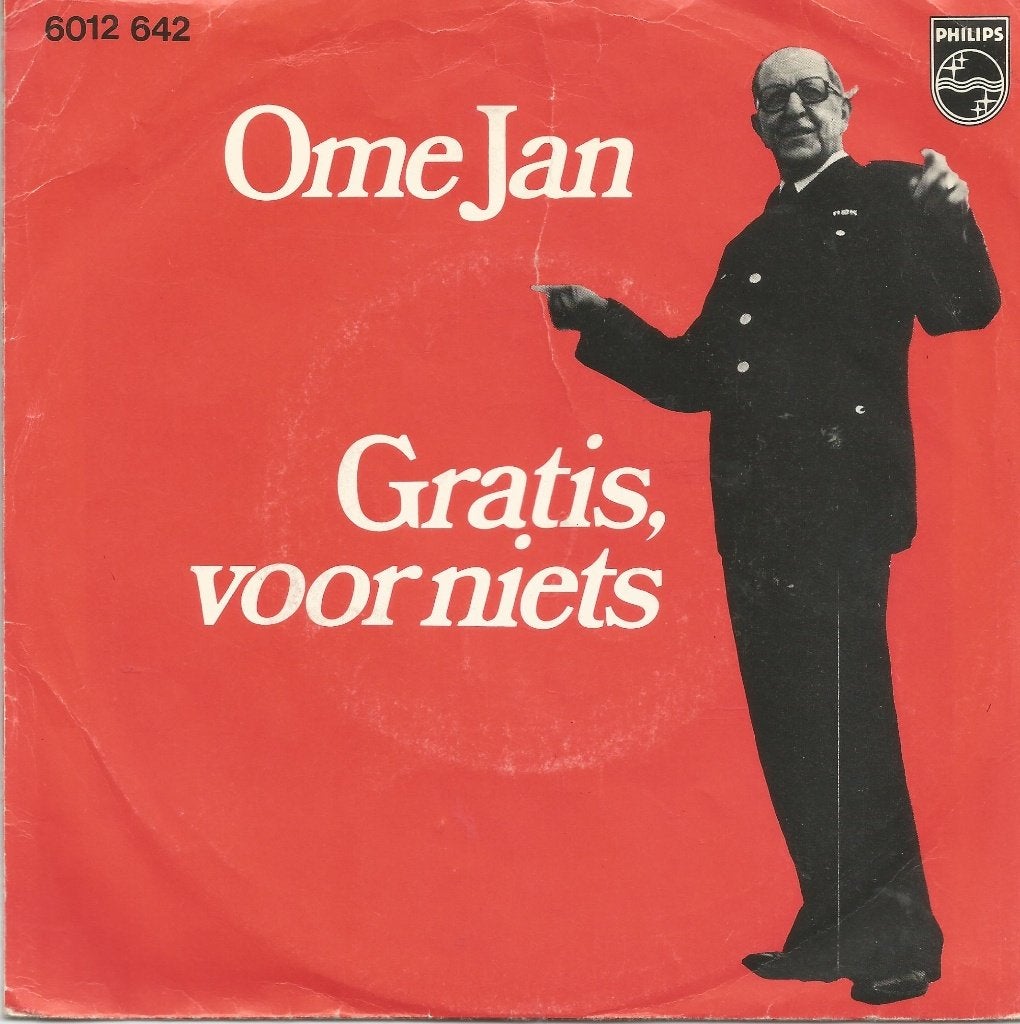 Ome Jan ‎– Gratis, Voor Niets (1976), Gebruikt, Fotohoes, 7 inch, Ophalen of Verzenden