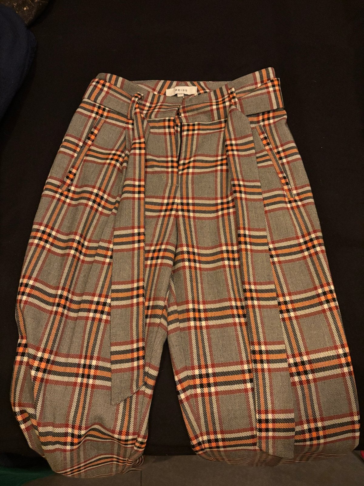 Reiss geruite broek met strikceintuur - Maat 34, Kleding | Dames, Meerkleurig, Ophalen of Verzenden, Zo goed als nieuw, Maat 34 (XS) of kleiner