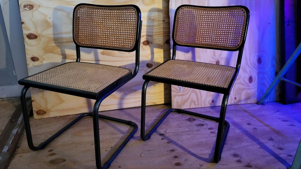 Nette gaveVintage pastoe webbing stoelen jaren 80, Ophalen, Gebruikt, Twee, Zwart