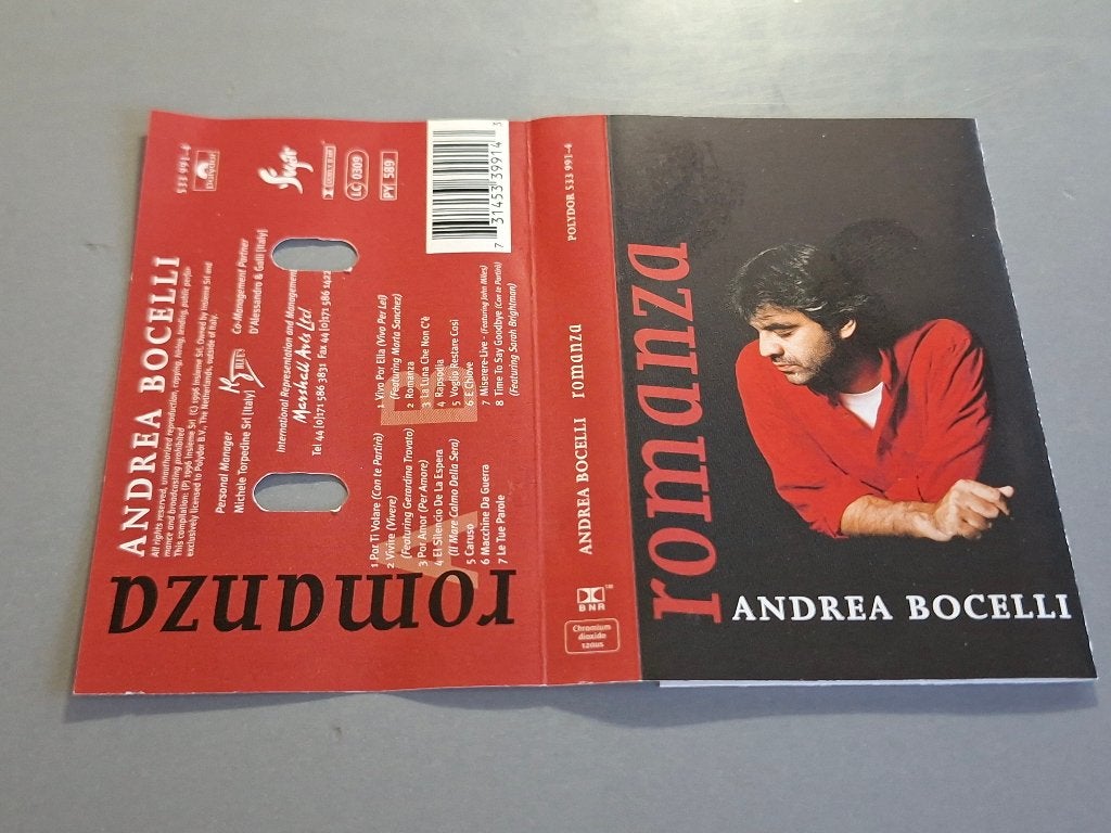 ANDREA BOCELLI - ROMANZA (MC), 1 bandje, Ophalen of Verzenden, Zo goed als nieuw, Origineel
