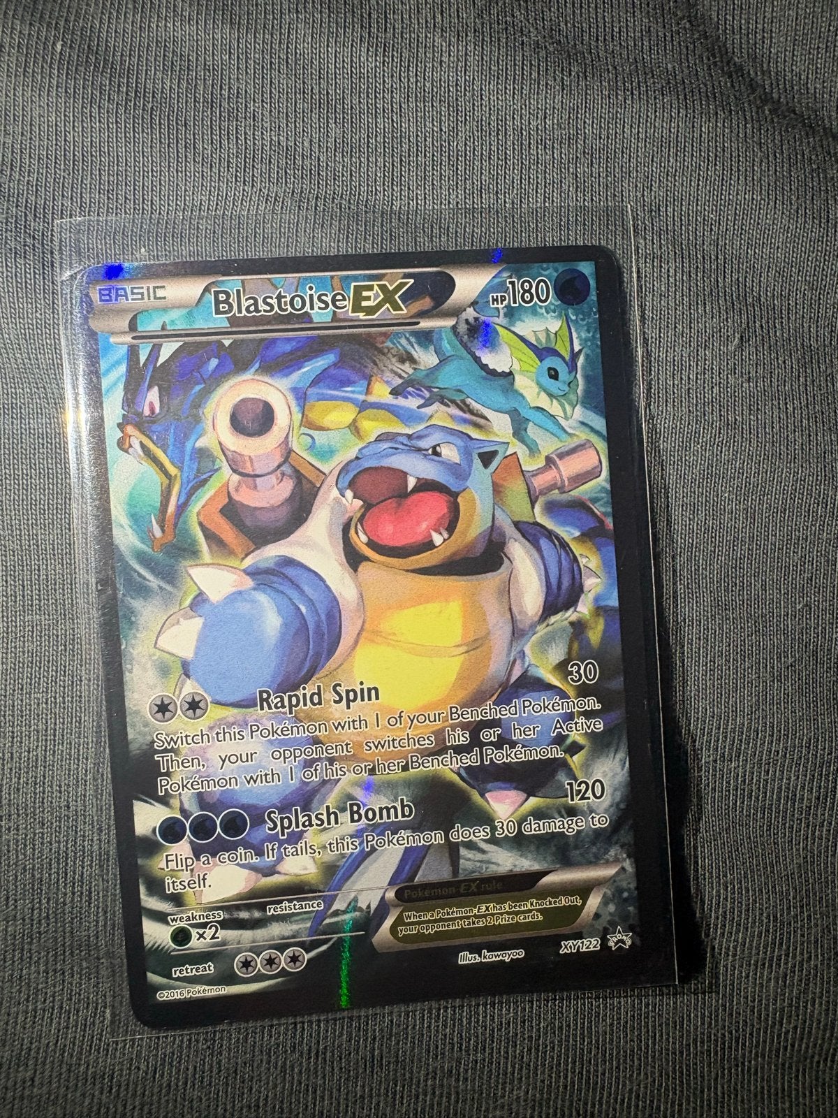 Pokemon kaart Blastoise Ex, Ophalen of Verzenden, Zo goed als nieuw, Losse kaart, Foil