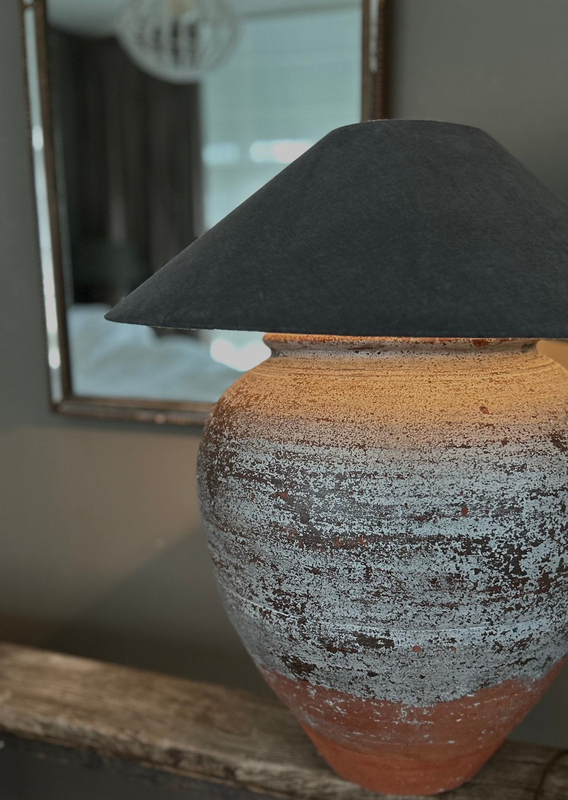 Grote oude Chinese kruik lamp zonder de kap, Ophalen, Zo goed als nieuw, Landelijk
