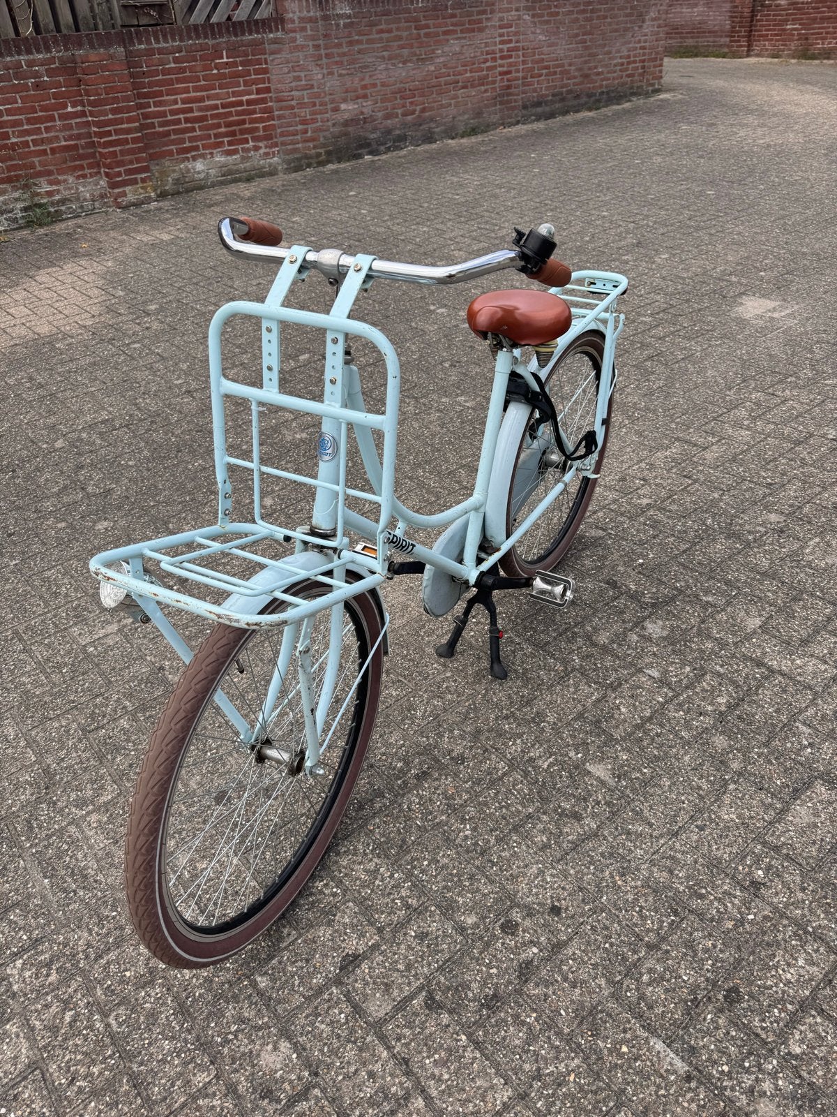 Spirit Transportfiets meisjes 26 inch - Lichtblauw, Fietsen en Brommers, Fietsen | Dames | Damesfietsen, Terugtraprem, Gebruikt