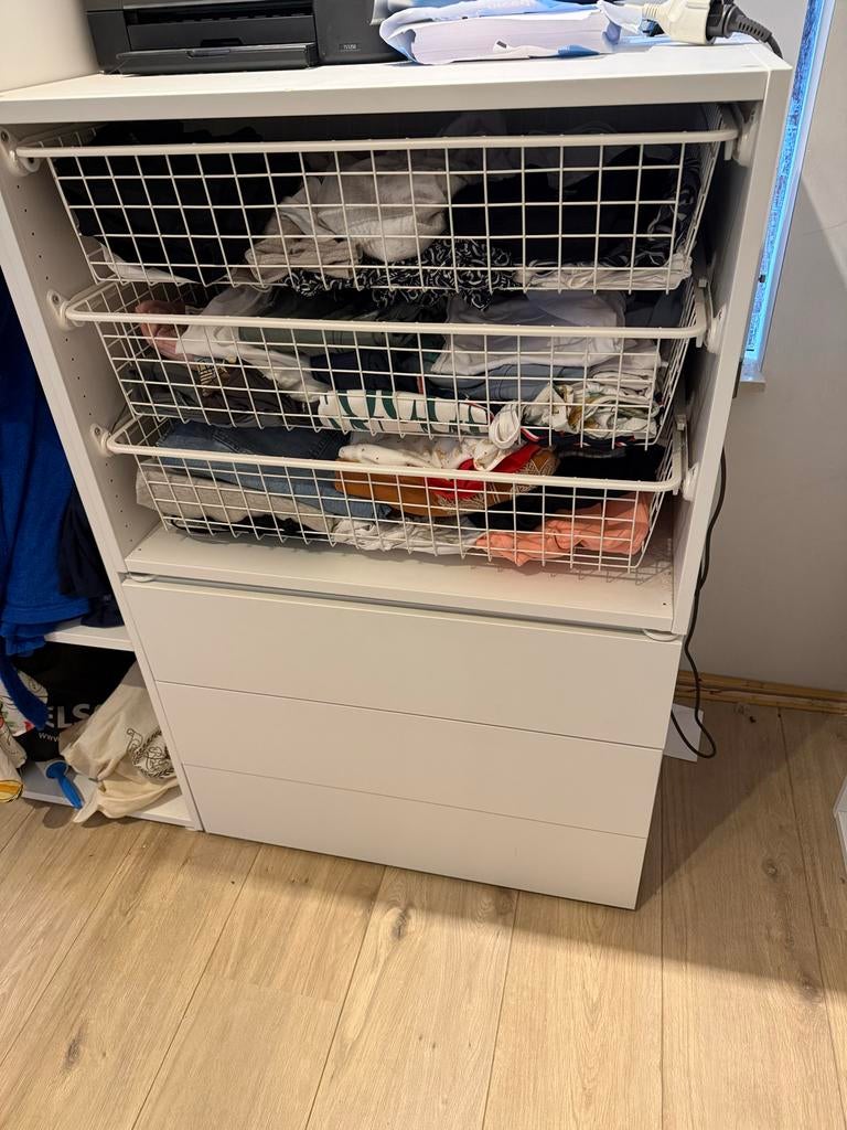 IKEA kast met lades en draadmanden, Kunststof, Gebruikt, Met lade(s), 150 tot 200 cm