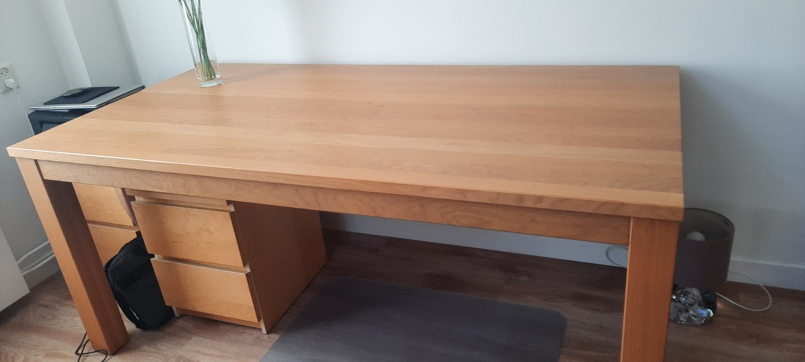massief blank eiken tafel. Afmetingen: lxbxh 180 x 90 x 76, Ophalen, Zo goed als nieuw
