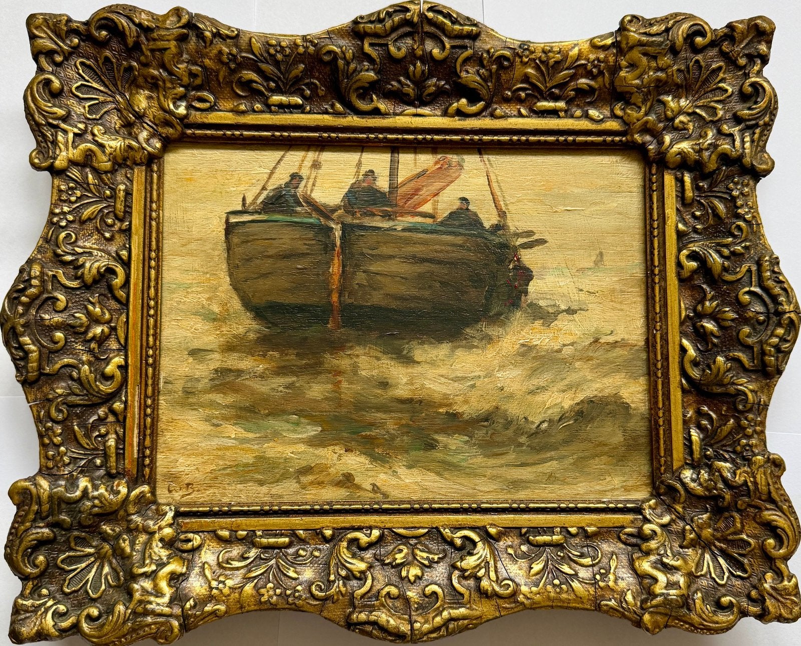 Bomschuit op volle zee, gesigneerd Wilhelm Bartsch, Verzenden, Bijzondere lijst, Impressionistisch, Olieverf