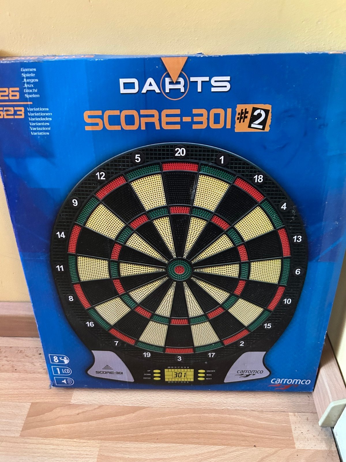 Carromco Score-301,  elektroinisch dartbord met pijlen, Ophalen of Verzenden, Zo goed als nieuw, Dartbord, Elektronisch