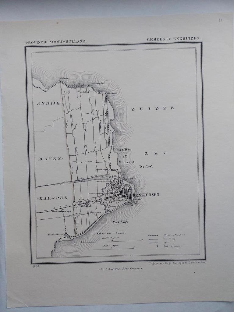11 / Enkhuizen Kooizand Litho uit 1866 van J. Kuyper, Ophalen of Verzenden