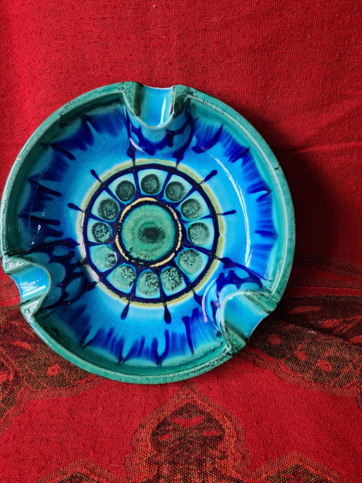Flora Faenza Holland turquoise plateel, Ophalen of Verzenden