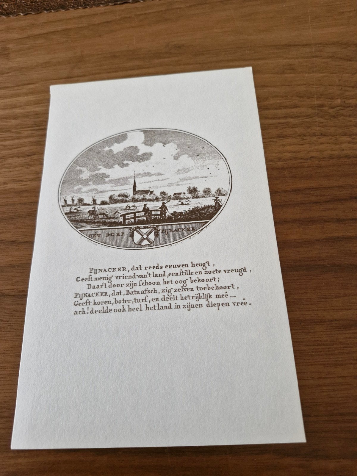Oude prent Pijnacker - Het Dorp, Gebruikt, Ophalen of Verzenden, Gebouw, Voor 1940