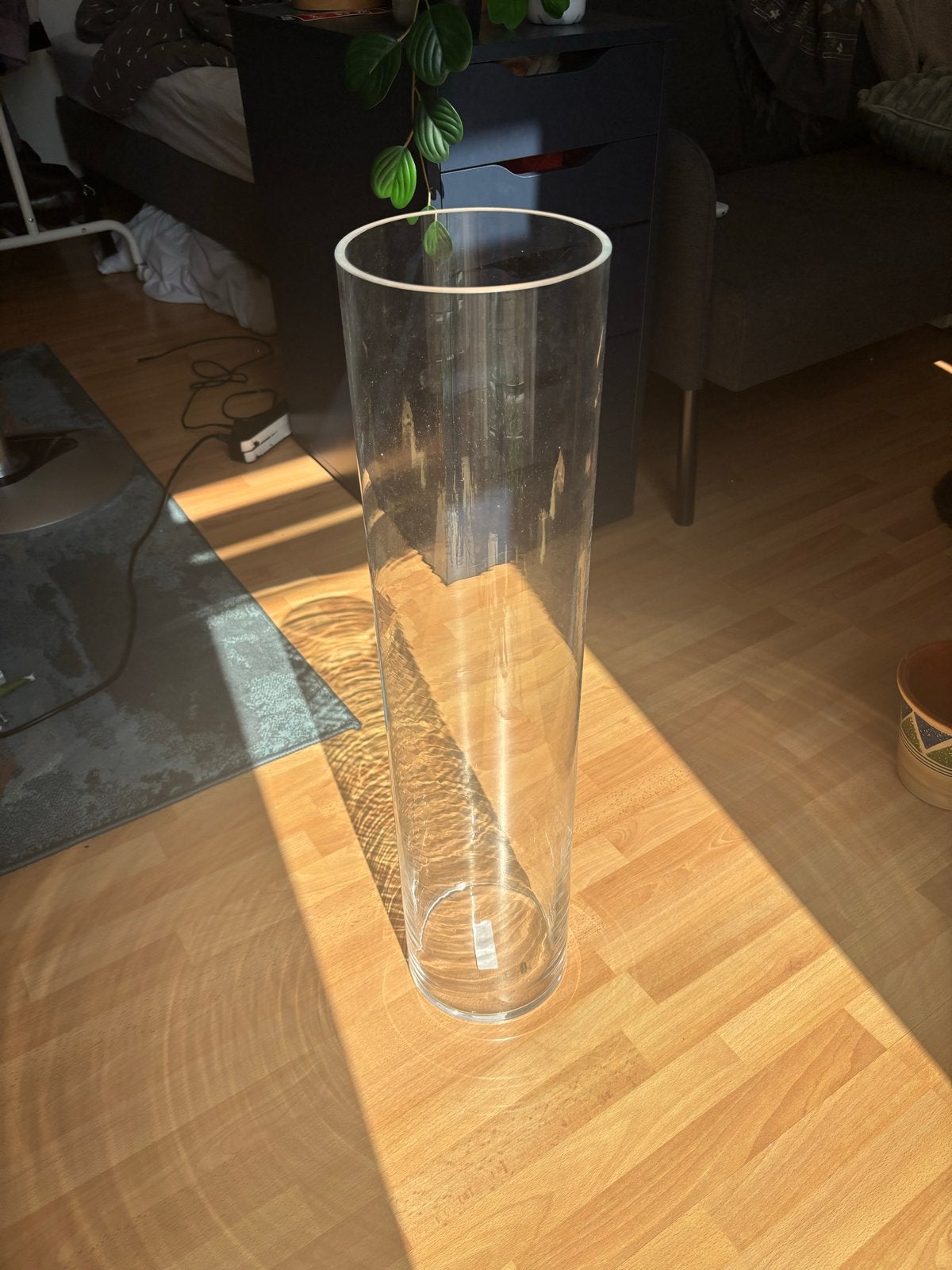 IKEA Cylinder Vaas - 68cm hoog, 16cm diameter, Ophalen, Zo goed als nieuw, Transparant, Glas