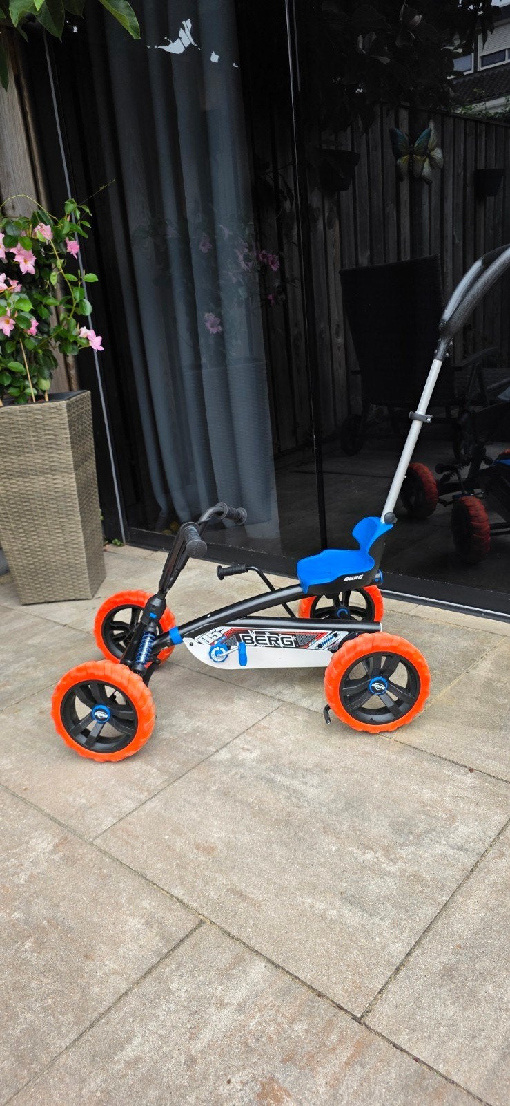 BERG Biky Loopfiets met Duwstang - Oranje/Blauw, Ophalen, Gebruikt, Loopfiets