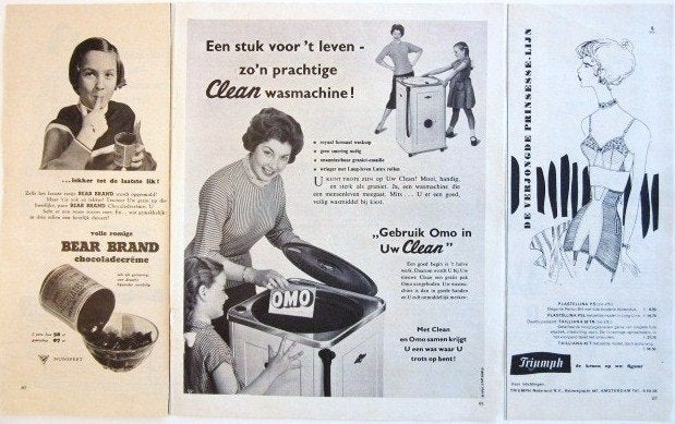 Advertenties reclames van juni 1957 Hema Maggi Teddy Knorr, Ophalen of Verzenden, Gebruikt, Overige typen