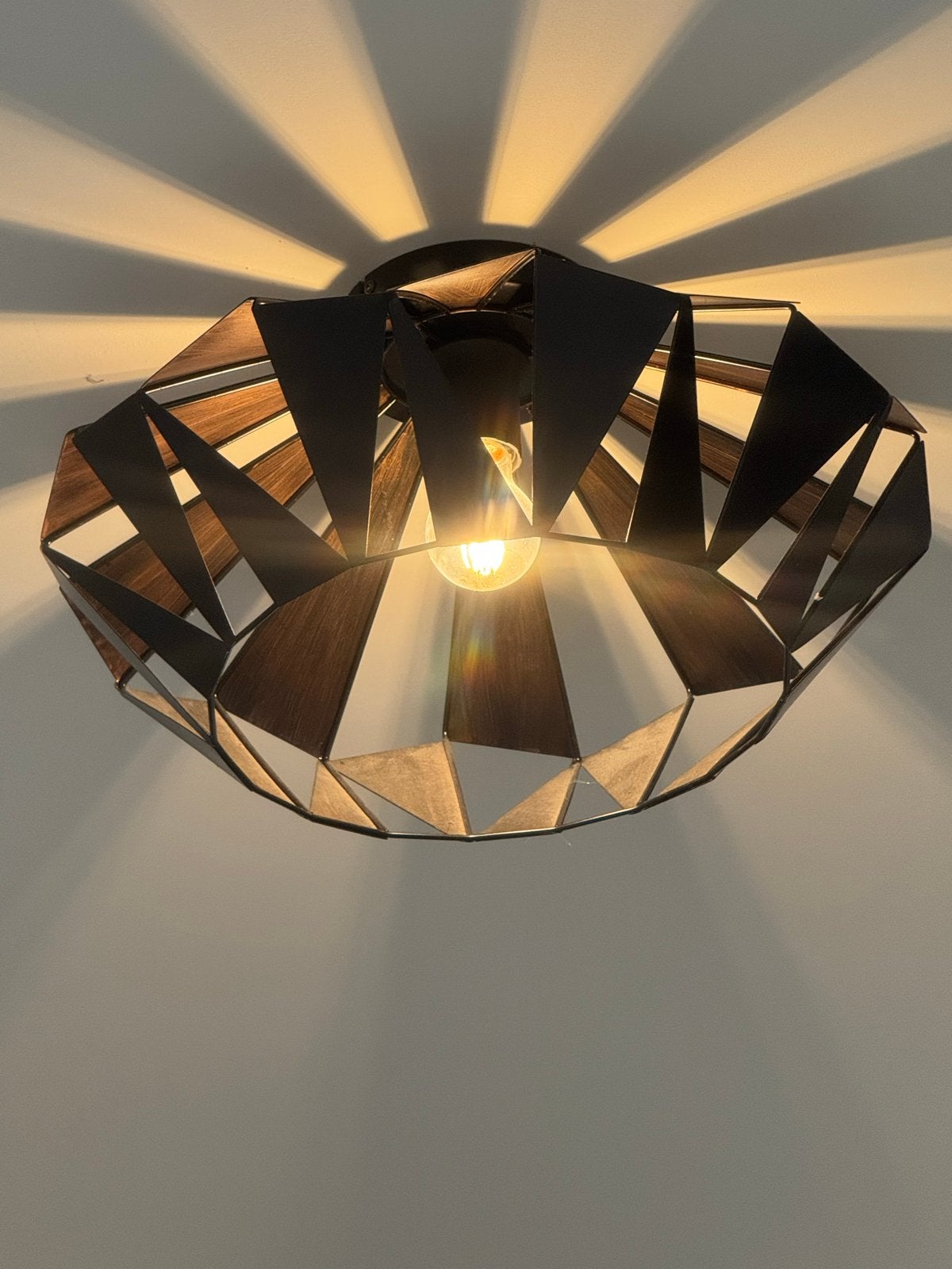 2x Plafond- en 1xHanglamp Set - Zelfde Model, Ophalen of Verzenden, Zo goed als nieuw, Metaal, E27 (groot)