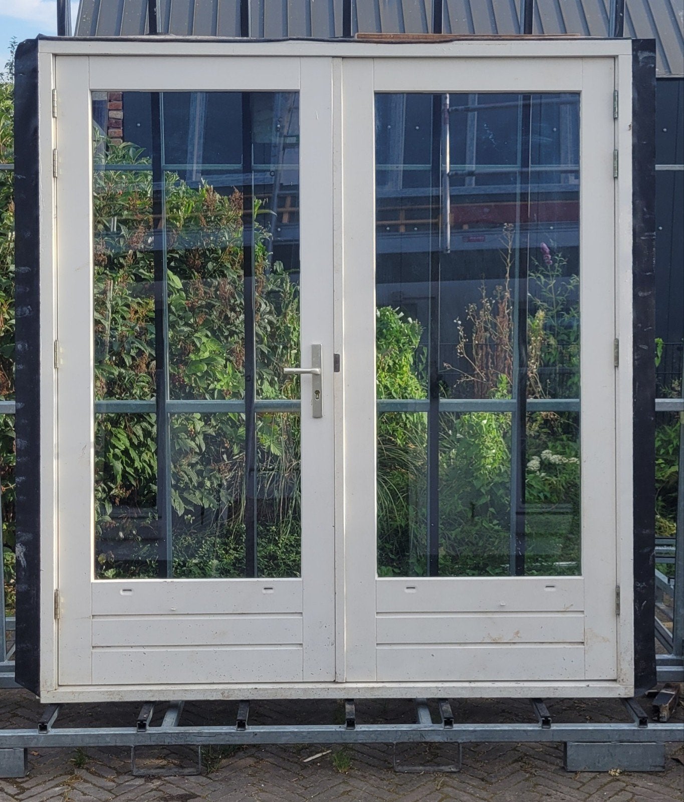 Hardhouten openslaande tuindeuren inclusief kozijn! 

Deuren, Doe-het-zelf en Verbouw, Ophalen, Gebruikt, Deurkozijn, 150 tot 225 cm