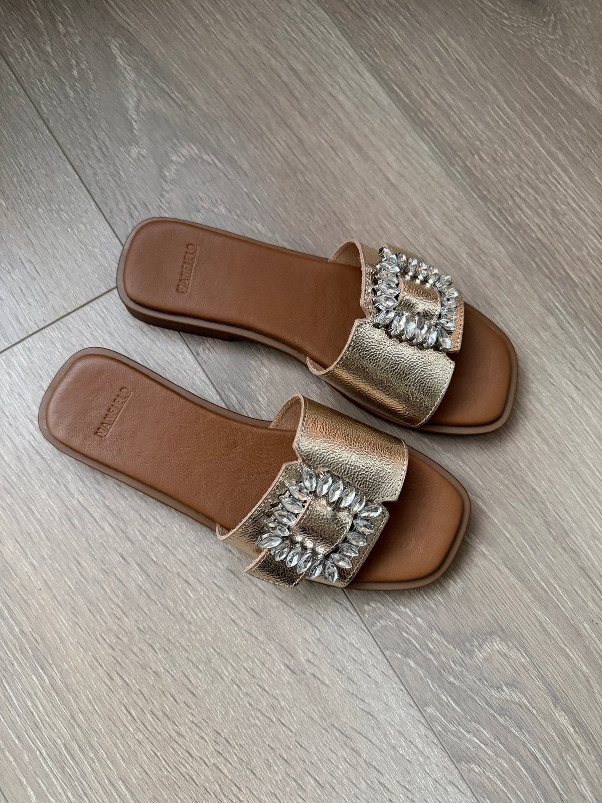 Manfield leren slippers maat 36. Z.G.A.N., Verzenden, Zo goed als nieuw