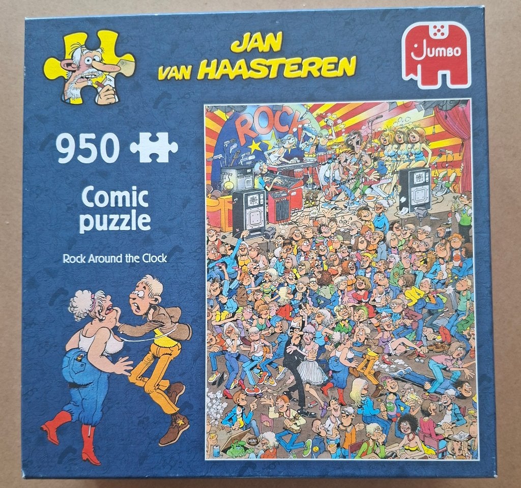 Jan van Haasteren, Rock around the Clock, 950 stukjes, Ophalen of Verzenden, 500 t/m 1500 stukjes, Gebruikt, Legpuzzel