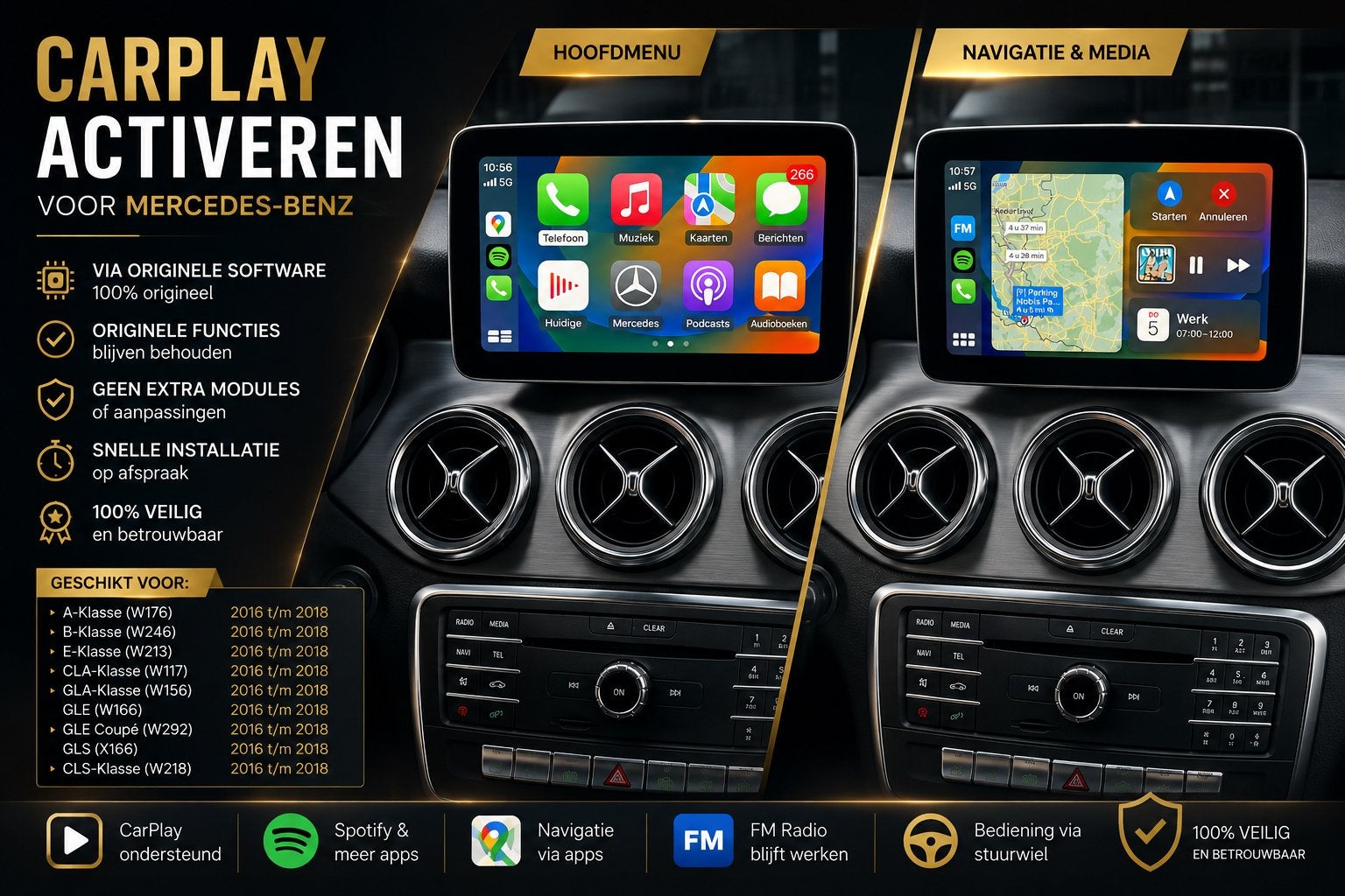 CarPlay & Android Auto Activering voor Mercedes-Benz, Ophalen, N, N, Nieuw
