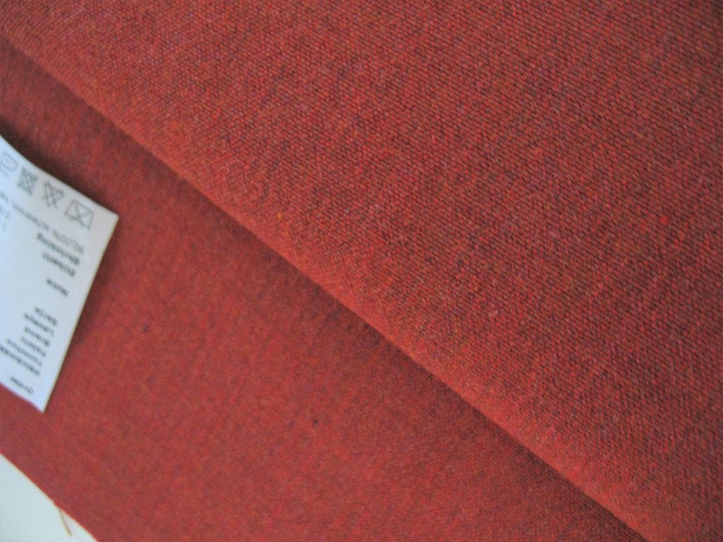 Kvadrat Remix 3 654 bruinoranje; restant meubelstof, Wol, 120 cm of meer, Nieuw, Oranje