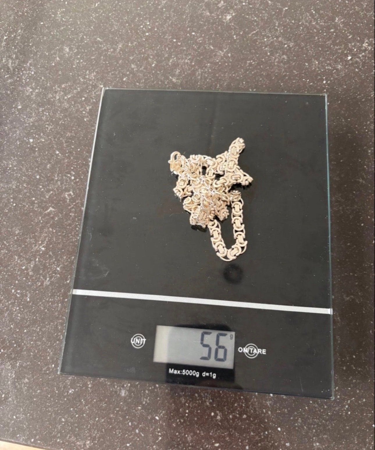 Zilveren Koningsketting Plat 7.5mm - 60cm, Ophalen, Zo goed als nieuw, Zilver