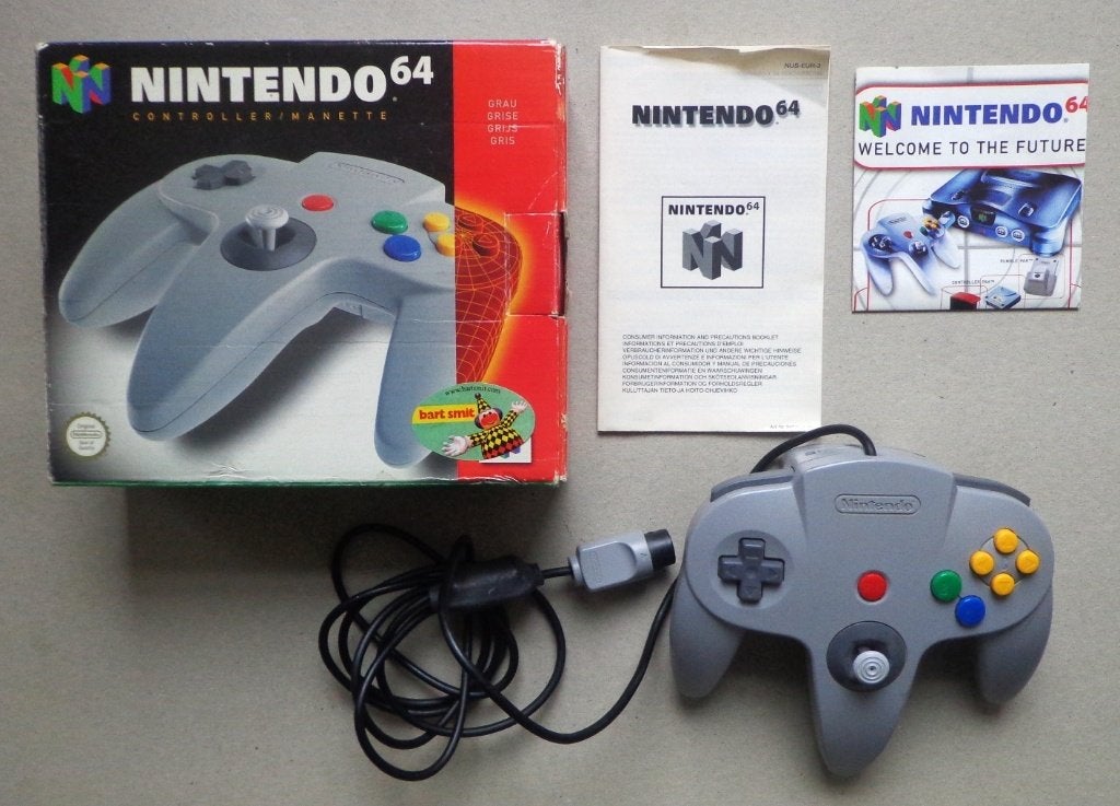 Originele Controller Grijs voor de Nintendo 64 in doos, Ophalen of Verzenden, Gebruikt, Met 1 controller