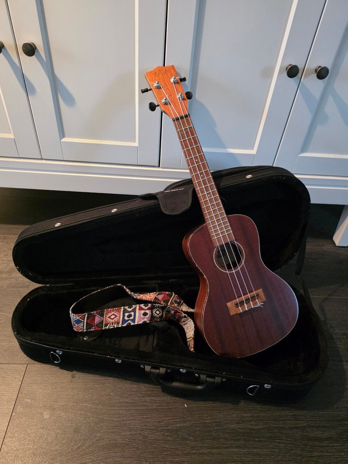 Kala KA-SMHC Concert Ukelele met koffer en band, Muziek en Instrumenten, Ophalen of Verzenden, Zo goed als nieuw