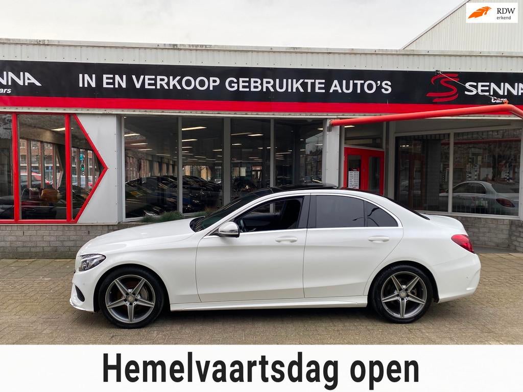 Mercedes-Benz C-klasse 180 AMG pakket - Pano - Burmester - I, Achterwielaandrijving, Gebruikt, Wit, Bedrijf