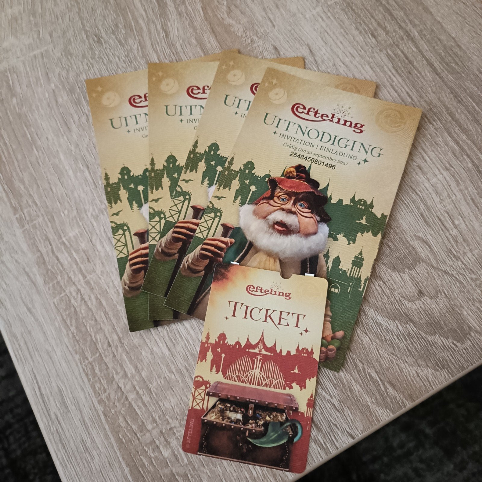 4x toegangskaarten Efteling 1x parkeerkaart, Tickets en Kaartjes, Recreatie | Pretparken en Attractieparken, Twee personen, Ticket of Toegangskaart