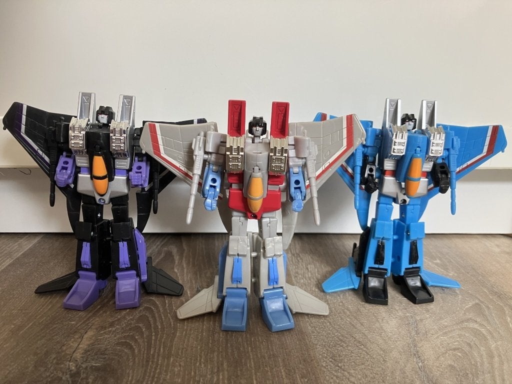 Transformers RM Starscream Skywarp Thundercracker set, Verzamelen, Transformers, G1, Ophalen of Verzenden, Zo goed als nieuw, Decepticons