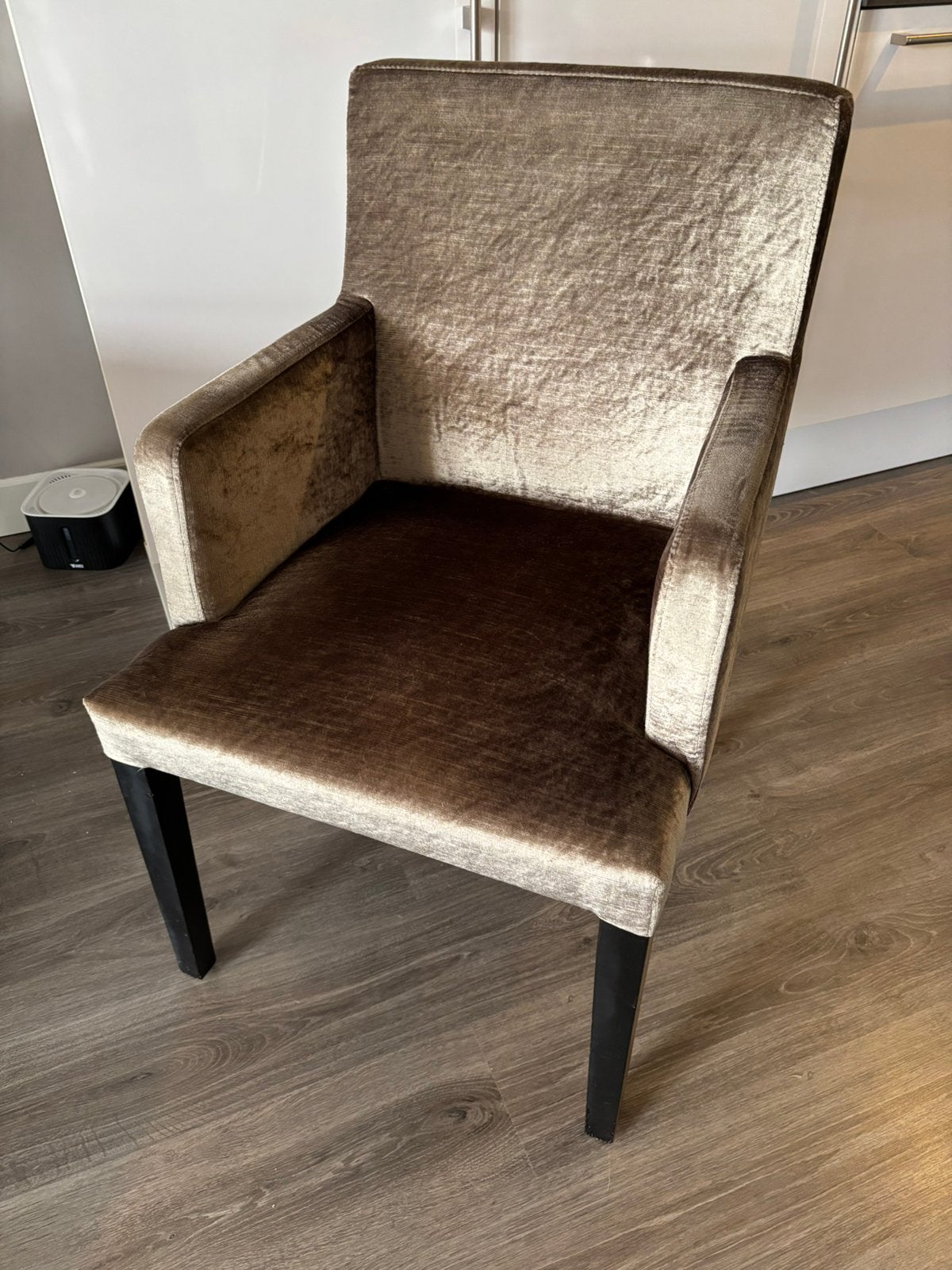 4 eetkamerstoelen met armleuningen – Eric Kuster style, Ophalen, Gebruikt, Overige kleuren, Luxe