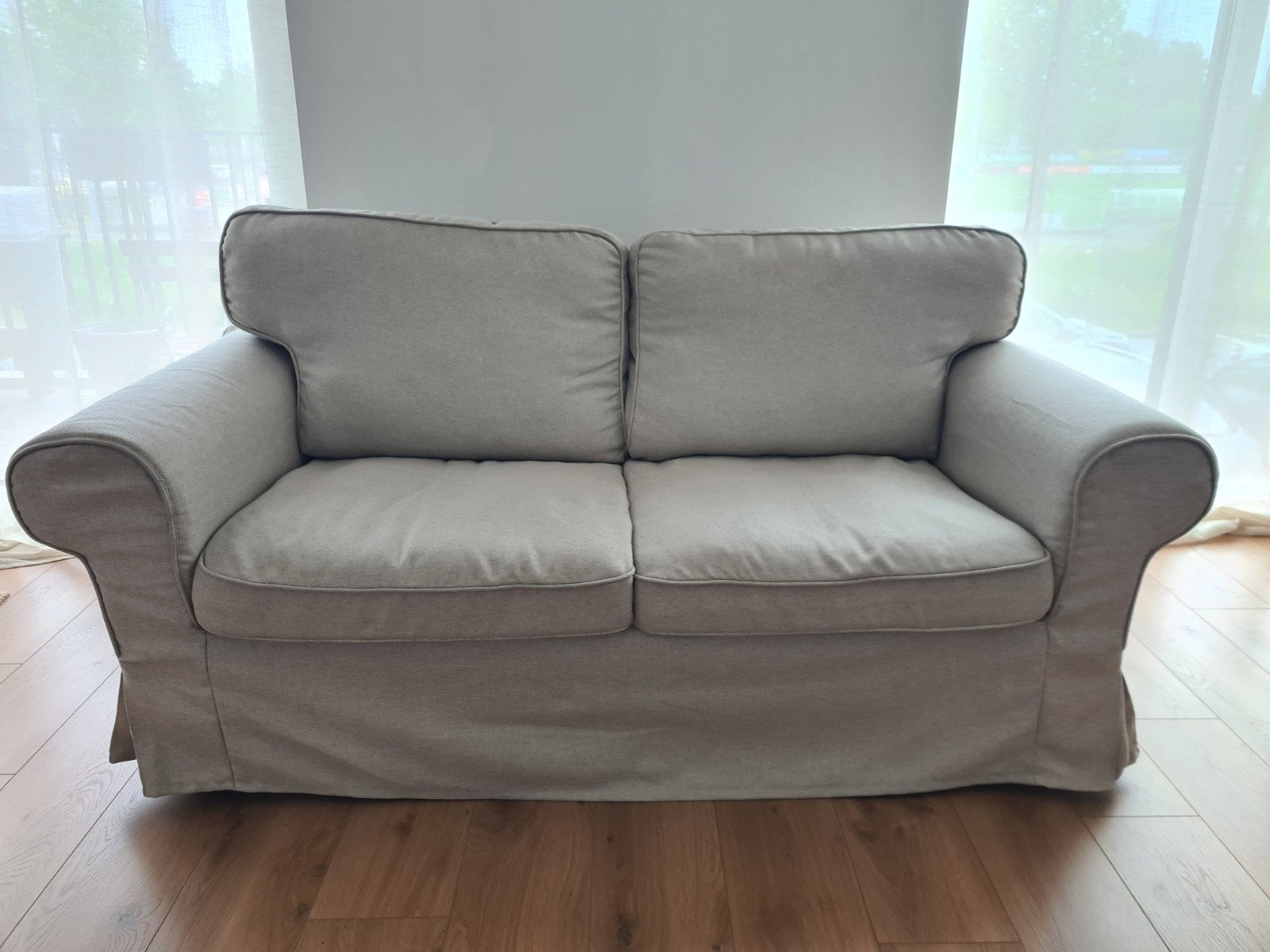 IKEA EKTORP 2-zitsbank Kilanda lichtbeige, Ophalen, 150 tot 200 cm, Tweepersoons, 75 tot 100 cm