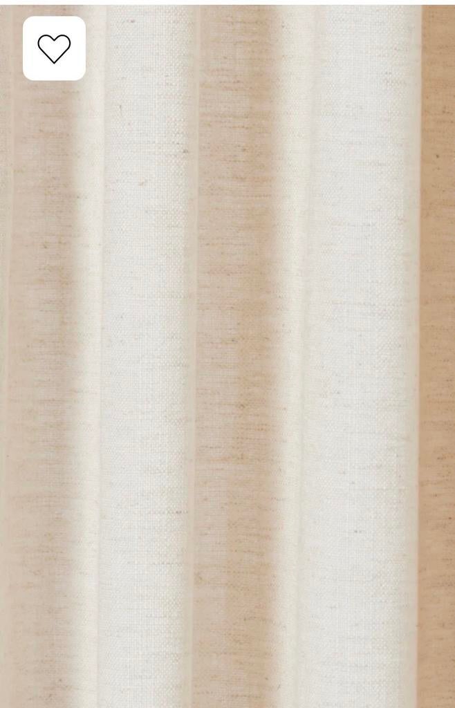 Nieuwe Ibiza Linnen Ivoren Gordijnen met Gouden Ringen (2x), Ophalen of Verzenden, Nieuw, Crème