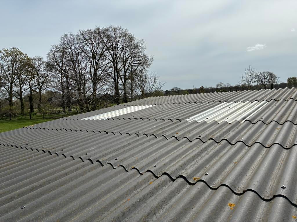 Vezelcement golfplaten, Doe-het-zelf en Verbouw, Ophalen, Overige materialen, Zwart, Zo goed als nieuw