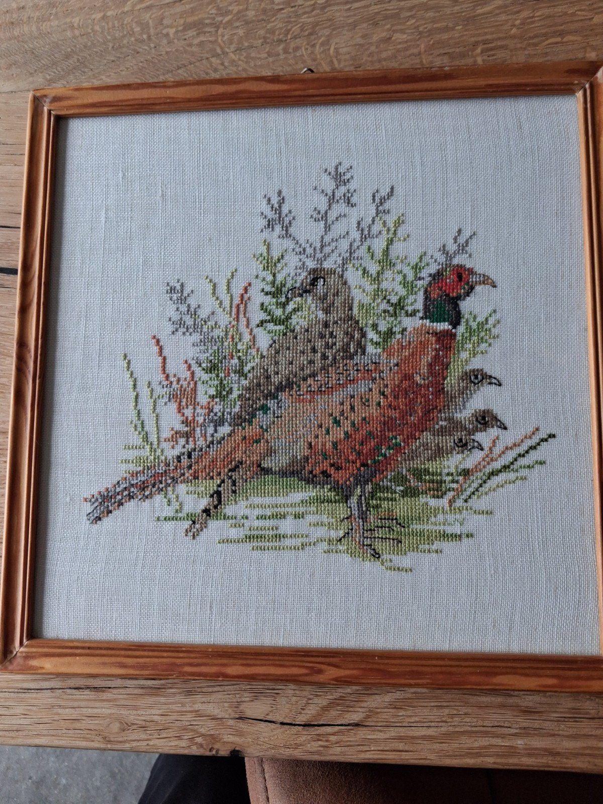 Geborduurd schilderij fazant, Huis en Inrichting, Woonaccessoires | Schilderijen, Tekeningen en Foto's, Ophalen of Verzenden, Minder dan 50 cm