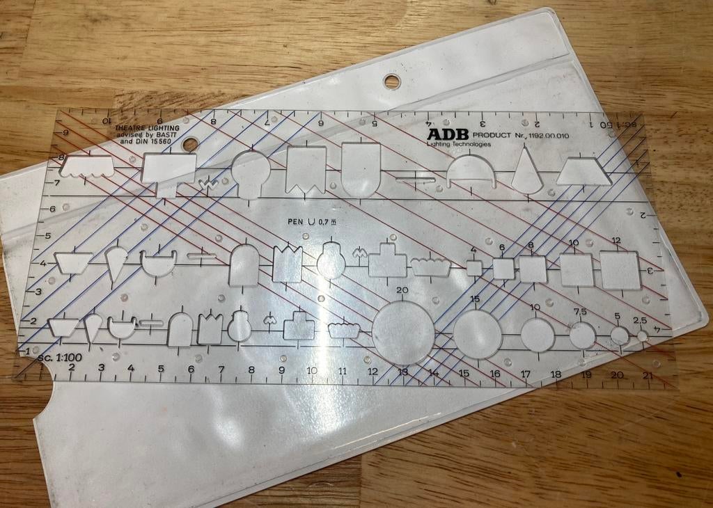 Nostalgie voor lichtontwerpers: De ADB tekenliniaal, Verzenden, Zo goed als nieuw
