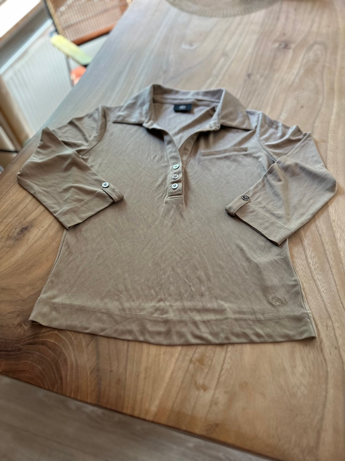 prachtige blouse van Bogner vervaardigd uit 100% zijde36, Ophalen of Verzenden, Zo goed als nieuw, Maat 36 (S), Blauw
