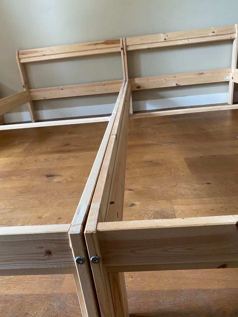 2x Houten bed ‘Neiden’ Ikea 90x200, Huis en Inrichting, Ophalen, 90 cm, Eenpersoons, Wit