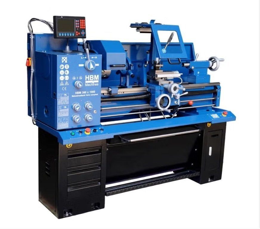 de HBM metaaldraaibank 360 x 1000 DRO vario, Ophalen, Nieuw, Metaaldraaibank, 500 tot 1000 mm